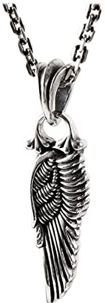 Exquisiter Schmuck,Halsketten mit Anhänger, Herren S925 Sterling Silber Engelsflügel Vintage Feder Ketten für Herren Silber + Kette 60cm