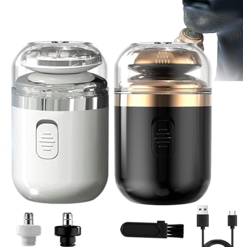 Mini Portable Electric Shaver, Capsule Razor, 2 in 1 Elektrischer Rasierer mit Nasenhaartrimmer, USB Mini Rasierer, Reiserasierer Mini Rasierer Herren Elektrisch, Elektrischer Rasierapparat (2PCS-A)