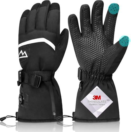 Loowoko Skihandschuhe, Wärmste wasserdichte und Atmungsaktive Schneehandschuhe für Kaltes Wetter, Passt Sowohl Männern als auch Frauen, für Skifahren Snowboard Eislaufen Wandern