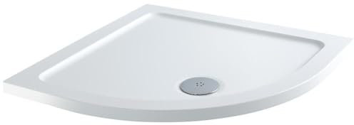 Milano Lithic White Low Profile Reversible Quadrant Shower Tray - 700mm x 700mm