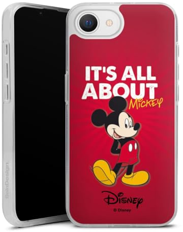 Silikon Hülle kompatibel mit Apple iPhone 16 e Case transparent Handyhülle Maus Offizielles Lizenzprodukt Disney