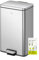 EKO Madison Mülleimer Küche 30L, Abfalleimer mit herausnehmbarem Inneneimer, Soft Closing Deckel, fingerabdruckresistent, Edelstahl, rechteckiger Tretmülleimer, inklusive 20 Müllsäcke