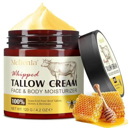 Cura Della Pelle al Sego di Manzo, Balsamo Viso al Sego e Miele, Sego di Manzo Nutrito a Erba per la Pelle, Crema Idratante al Sego di Manzo, Balsamo al Sego Montato, Crema Viso al Sego di Manzo Bio