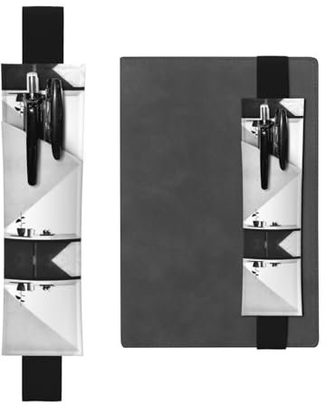 Porte-stylo en cuir noir avec impression WZYWHJ Sketches – Bande élastique en cuir PVC de qualité supérieure pour cahiers, journaux et planificateurs