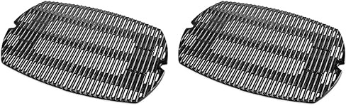 Weber 7646 Porcelain-Enameled Cast-Iron Cooking Grates, Schwarz (Packung mit 2)