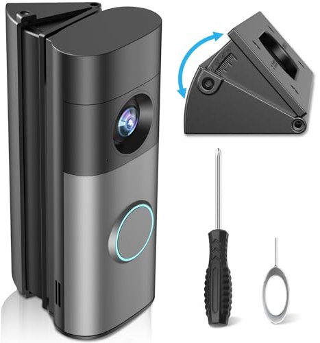 Doorbell Angle Mount for Ring Battery Doorbell/Plus/Pro(new model-2026 Release) & Wired Doorbell/Pro/Plus, 35-55° Adjustable Corner Mounting Bracket, Wedge Kit Left/Right Door Holder for House