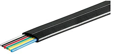 Goobay 50254 Telephone Flat Cables, 100m Reel, AWG 30, CU, 6 Wire, Black