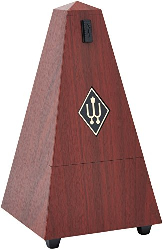 Wittner Metronom Taktell Pyramidenform System Maelzel Serie 845 - Kunststoffgehäuse - Ohne Glocke - Mahagoni-Maserung - Mechanisch zum Aufziehen - Keine Batterien erforderlich - Made in Germany