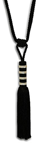 Riva Paoletti Bellini Black Tie Backs, Polyester, One Size