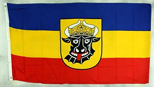 Flagge Fahne Mecklenburg Ochsenkopf 90x60 cm wetterfest und lichtecht für innen und aussen