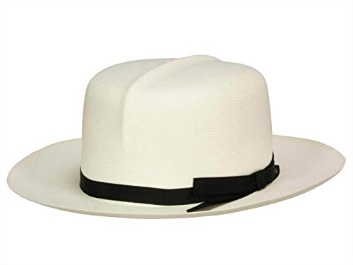 Borsalino Montecristi ultrafein geflochtener Panamahut aus Toquilla-Stroh - Weiß-Schwarz (712-3) - 61 cm
