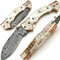 MESSER UND MESSER SJPJ 9565 Couteau de poche lame en acier damas personnalisé à la main avec gaine billet chef cuisine maison jardin collectable bar camping pliant