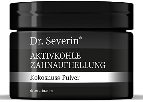 Dr. Severin Aktivkohle Zahnaufhellung Kokosnuss-Pulver I Zahn-Bleaching I Schwarzes Pulver mit Zahnpasta mischen, für Zahnreinigung I direkte Wirkung I Zufriedenheitsgarantie I Beste deutsche Qualität