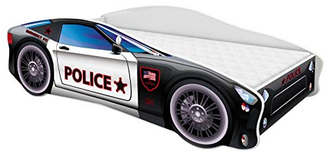 ACMA Kinderbett Autobett Auto Junior mit Lattenrost und Matratze 140x70 160x80 180x80 (160x80, 3)