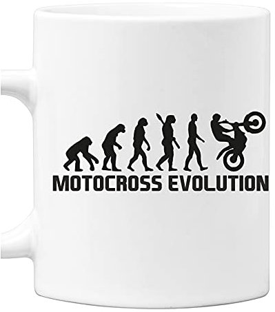 bubbleshirt Tazza Mug in ceramica Motocross evolution - sport - compleanno - idea regalo