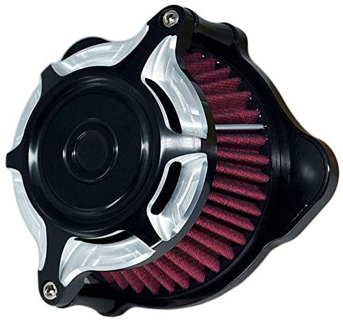 Filtro Aria Moto Air Filtro Split Blunt Cleaner Intake Motorcycle Cnc Kit Chrome per Harley davidson Sportster XL 883 XL 1200 2007-2018 Fitment - (DESIGN A - Rosso)