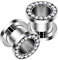 KJM FASHION 2 Stk Steel Schraube 8 mm 0gauge Fleischtunnel klar Kristall besetzter Ohr Tunnel Ear Flesh Plugs Dehner Stecker Ringe Expander Piercing Schmuck 5380