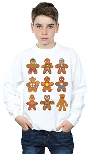 Marvel Boys Avengers Christmas Gingerbread Sweatshirt White 12-13 years