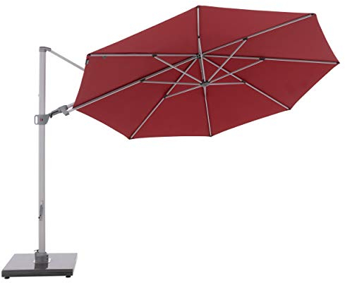 Knirps Sonnenschirm PENDULAR - Runder Premium Ampelschirm - Stilvoll und hochwertig - Starker UV-Schutz - 340 cm - Bordeaux