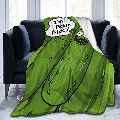 FASHIONDIY Rick Morty Pickle ultraweiche Fleece-Überwurfdecke, gemütlich, warm, Plüsch, Überwurf, Decke, Sofa, Bett, Couch, 203,2 x 152,4 cm