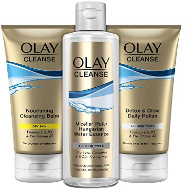 Olay Cleansing Kit: Cleanse Balm 150ml, Micellar Water 237ml, Daily Polish 150ml