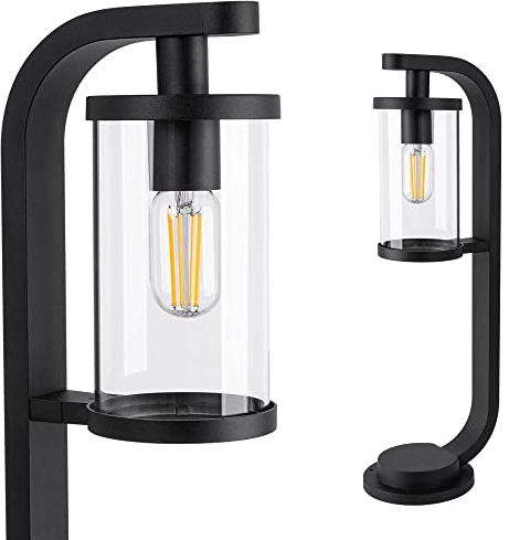 max K O M F O R T Standleuchte Außenleuchte Wegbeleuchtung E27 Schwarz IP44 Außenbeleuchtung Garten moderne 60cm Standlampe aus Aluminium RD1906-600