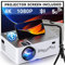 Pericat Projector with WiFi and Bluetooth【100 screen&carry bag&tripod included】Native 1080P Outdoor Projector, 4K Supported Portable Movie Projector, Compatible with iOS/Android/PC/TV Stick/HDMI/USB