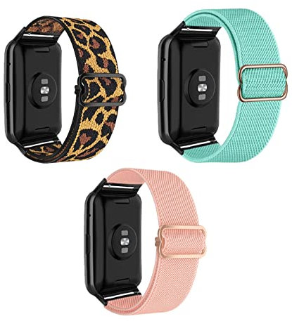 ZHIYONG 3 Stück Nylon Armband für Huawei Watch Fit 2 New, Geflochten Einstellbar Elastisch Dehnbarer Ersatz Sport Kompatibel mit Huawei Watch Fit 2 New (C)