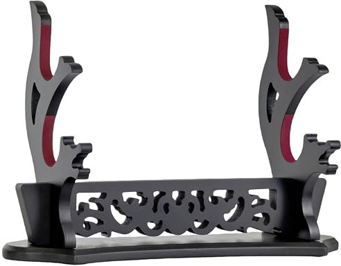 Schwertständer mit hohlem Muster, Schwertständer, Katana-Ständer, Präsentationsständer, Samurai-Schwertständer, Halterung (2-stöckig)