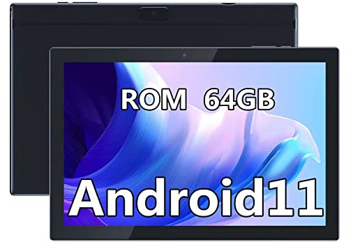 Tablet da 10 pollici, tablet di archiviazione da 64 GB, Android 11 Tab, espandibile da 512 GB, fotocamera da 8 MP+2 MP, processore quad-core CPU da 1,5 GHz, RAM WiFi 6000 mAh, 10,1 '' HD 1280 x 800