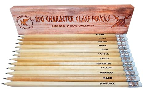 Power Beast Dungeon 12 Character Class Pencils for Dungeons and Dragons, D&D, Dungeon Master Gift, Dragones y Mazmorras, DND, D&D 5e, Pathfinder, Role Playing Games.