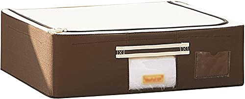 Vendics Aufbewahrungsbox Unter Dem Bett, Zusammenklappbare Aufbewahrungsbox Aus Oxcloth Mit Griff Und Transparentem Fenster, Geeignet Für Schlafsäle/Braun/30L