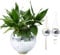 RUBY.Q Disco Ball Planter, 8 Silver/Rose Gold Disco Planter, Disco Ball Plant Hanger with Rope Chain Circle (8, Silver)