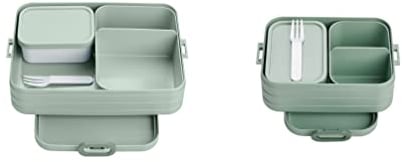 Mepal Brotdose Duo Pack - Midi + Large - Brotdose mit Bento Box - Lunchbox für kleine Snacks & Reste - Brotdose Erwachsene - Essenbox mit Fächern - Nordic sage