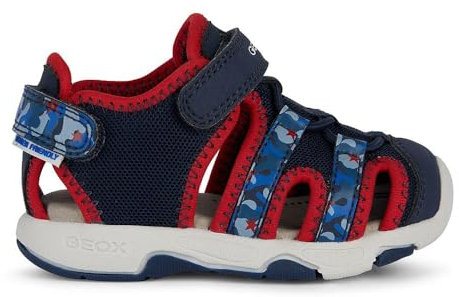Geox B Sandal Multy Boy B, Bleu Marine/Rouge, 27 EU