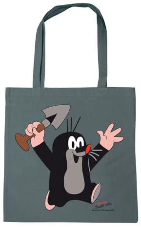 Logoshirt® Der kleine Maulwurf I Juhu I Baumwolltasche I grau I Lizenziertes Originaldesign