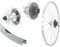 Aggro-X 28 Zoll Hinterrad V-Profil 19-622 Laufrad Disk 6-Loch Felgenbremse + 8 Fach Zahnkranz 24 Gang