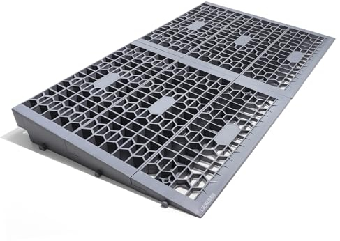 LIEKUMM Threshold Ramp 7.5 cm High, 1400 kg Load Capacity Threshold Ramps for Wheelchairs, Portable Disability Ramp for Wheelchairs, Mobility Scooters, Bicycles, Steps, Stairs, Curbs