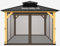 Pavillon-Ersatz-Mückennetz, universal, 4 Paneele, Netzwände mit Reißverschlüssen (nur Netz), 3,6 x 3,6 m, Braun