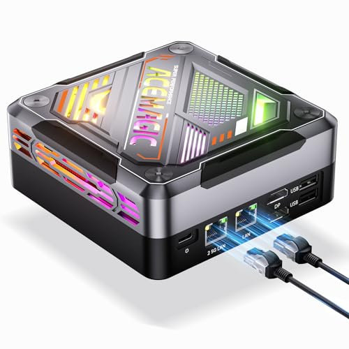 ACEMAGIC - Mini PC da gaming RGB AMD Ryzen 7 7840HS (fino a 5,1 GHz), 32 GB DDR5 1024 GB (1 TB) NVME SSD Micro Desktop computer; AMD Radeon 780 M | BT5.2 | Wi-Fi 6 | 8 K