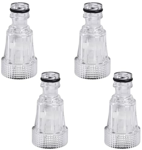 JCKD 4 Piezas Filtro de Agua para Lavado a presión, para Bomba de Lavado a presión o jardín, Conector de manguera filtro de entrada de agua Accesorios para lavadora de alta presión (transparente)