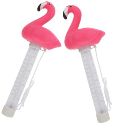 ORFOFE 2stücke Flamingo-förmige Schwimmende Wassertemperaturthermometer Für Innen Und Außen Präzise Messung Für Pools Und Teiche Langlebig Und Benutzerfreundlich