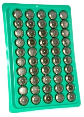 Qsvbeeqj Confezione da 50/100 batterie a bottone AG13 LR44 a bottone per lettori MP3, calcolatrice, batteria alcalina al manganese, 1,5 V, 140 mAh