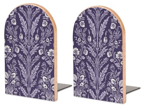 Serre-Livres pour étagères, Serre-Livres décoratifs imprimés de Style Naturel, Serre-Livres en Bois, pour étagères, Bureau, Maison, Bureau, butoirs de Livres