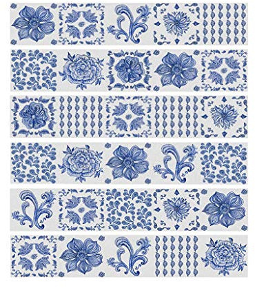 6 Stück Blumen Fliesen Boden Treppe Aufkleber PVC Home Dekoration Aufkleber Kunst Tapete