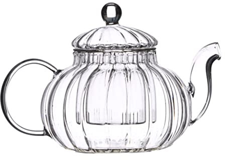 Amosfun 1 Pièce Pot De Citrouille Boisson Théière Petit Bouilloire Avec Infuseurs En Forme De Citrouille Thermique Stoveetop De Thé En Verre Transparent Un Verre