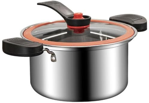 Mini Pressure Cooker 3.5L Stainless Steel Stock Pot with Lock Handles & See-Through Lid Micro Pressure Cooker for Gas Induction Electric Stoves