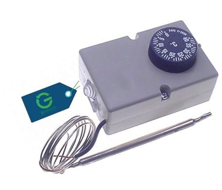 G GRIMALDI Termostato Ambiente Meccanico -35°C +35°C | bulbo 6mm | capillare 1400mm | codice 23110026 | compatibile con impianti refrigerazione controllo temperatura celle frigorifere universale