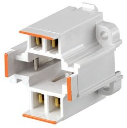 G24Q-3, GX24Q-3 Base, 26w 4-pin, 10mm Compact Fluorescent Lampholder Snap-in (Orange) White Body