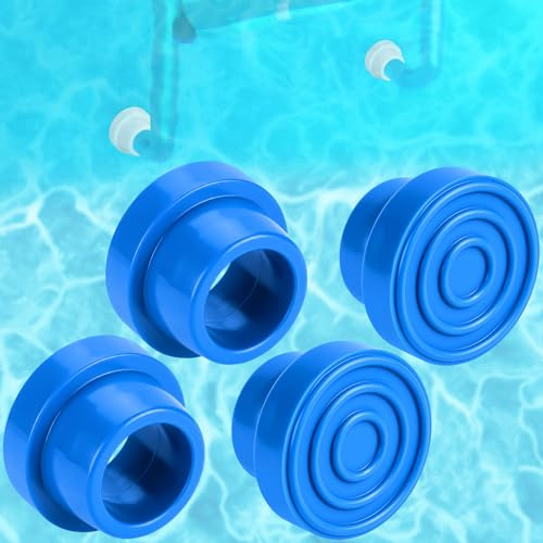 Colingmill 4 Pack Pool Ladder Bumpers for Inground Pool Ladder Silicone End Plugs Fit 1.9 Standard Swimming Pools Protective Ladders Plugs for Inground Swimming Pools Ladders Step End Caps (Blue)